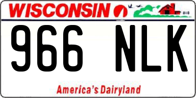 WI license plate 966NLK