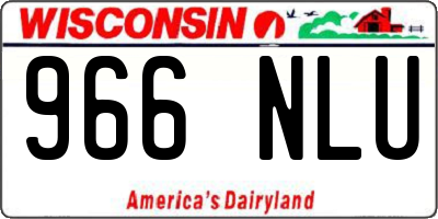 WI license plate 966NLU