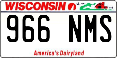 WI license plate 966NMS