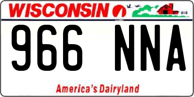WI license plate 966NNA