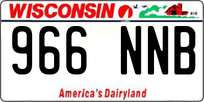 WI license plate 966NNB