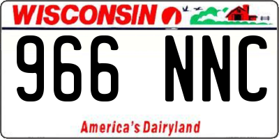 WI license plate 966NNC
