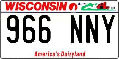 WI license plate 966NNY