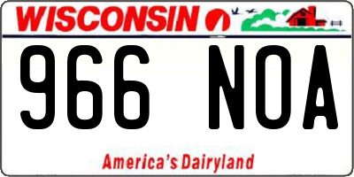 WI license plate 966NOA