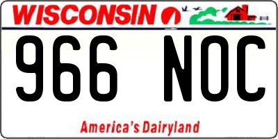 WI license plate 966NOC