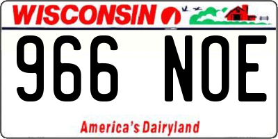 WI license plate 966NOE