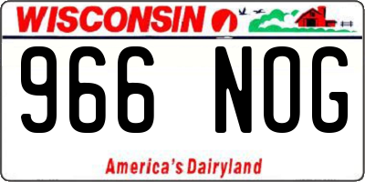 WI license plate 966NOG