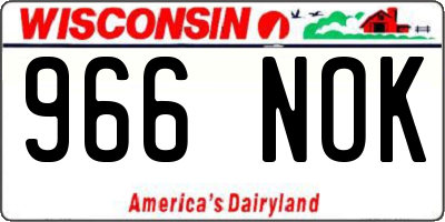 WI license plate 966NOK
