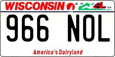 WI license plate 966NOL
