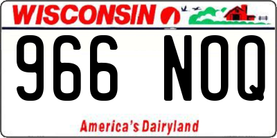 WI license plate 966NOQ