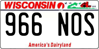WI license plate 966NOS