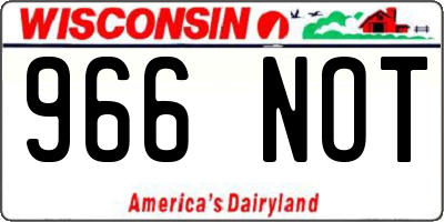 WI license plate 966NOT