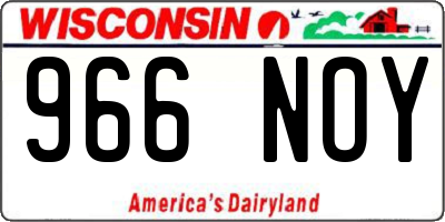 WI license plate 966NOY