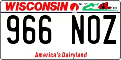 WI license plate 966NOZ