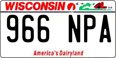 WI license plate 966NPA