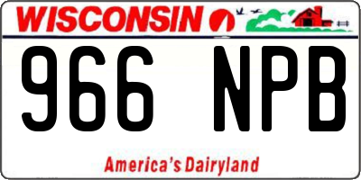 WI license plate 966NPB