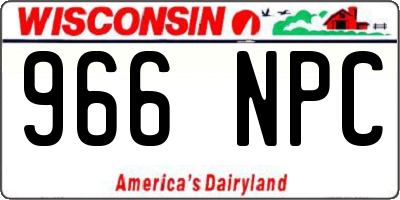 WI license plate 966NPC