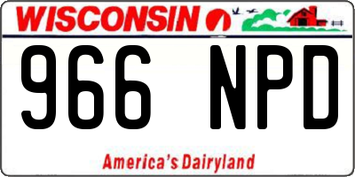 WI license plate 966NPD