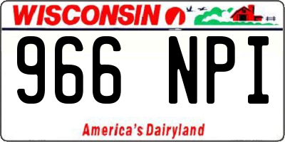 WI license plate 966NPI