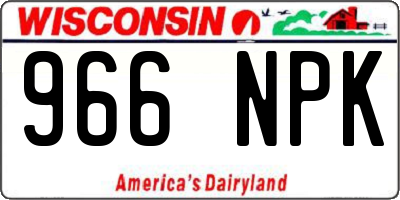 WI license plate 966NPK