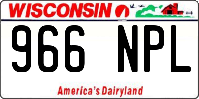 WI license plate 966NPL