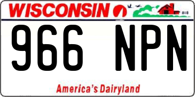 WI license plate 966NPN