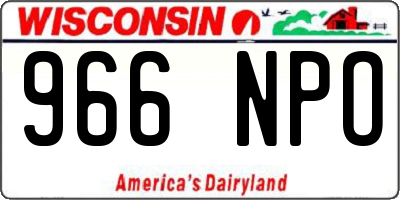 WI license plate 966NPO
