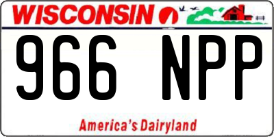 WI license plate 966NPP