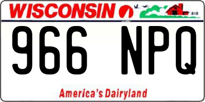 WI license plate 966NPQ