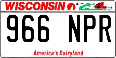 WI license plate 966NPR