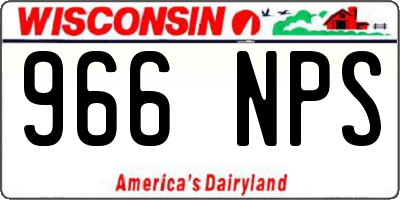 WI license plate 966NPS