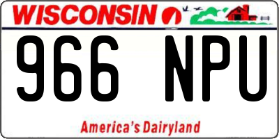 WI license plate 966NPU