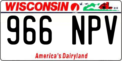 WI license plate 966NPV