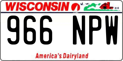 WI license plate 966NPW