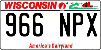 WI license plate 966NPX