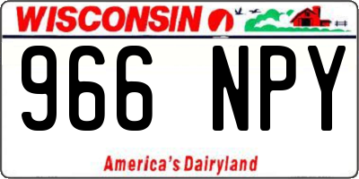 WI license plate 966NPY