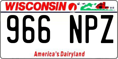 WI license plate 966NPZ