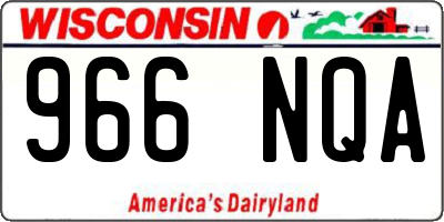 WI license plate 966NQA