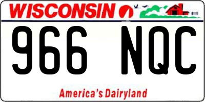 WI license plate 966NQC
