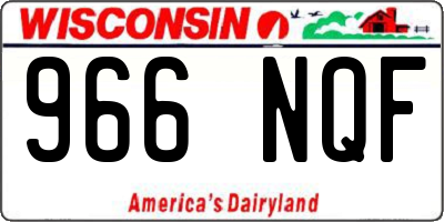 WI license plate 966NQF