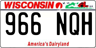 WI license plate 966NQH