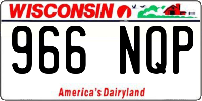 WI license plate 966NQP