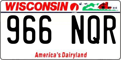 WI license plate 966NQR