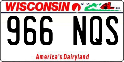 WI license plate 966NQS