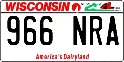 WI license plate 966NRA