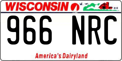 WI license plate 966NRC