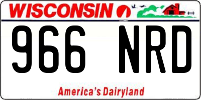 WI license plate 966NRD
