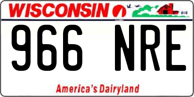 WI license plate 966NRE
