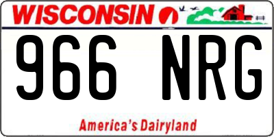 WI license plate 966NRG