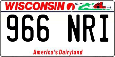 WI license plate 966NRI
